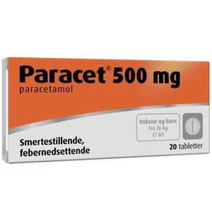 Paracet tab 500 mg, 20 stk